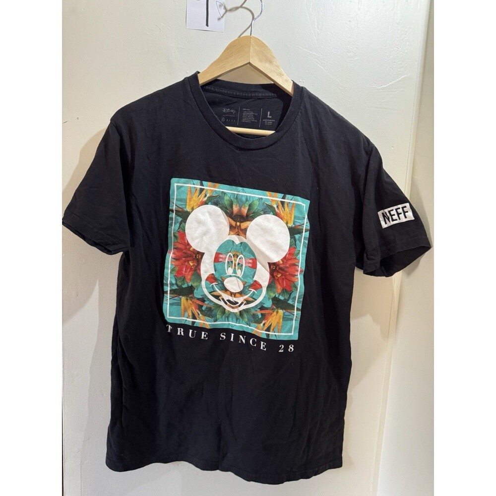 Disney Neff Mickey Mouse True Since 28 Graphic T Shirt Black Adult Large L